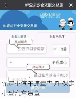 保定小汽车违章查询-保定小型汽车违章