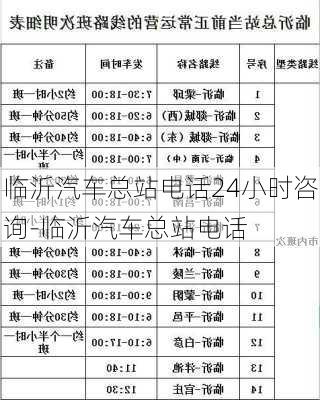 临沂汽车总站电话24小时咨询-临沂汽车总站电话