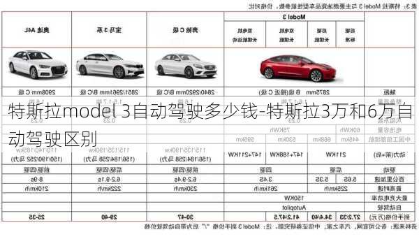 特斯拉model 3自动驾驶多少钱-特斯拉3万和6万自动驾驶区别