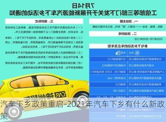 汽车下乡政策重启-2021年汽车下乡有什么新政策