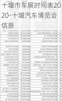 十堰市车展时间表2020-十堰汽车博览会信息