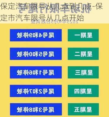 保定汽车限号从几点到几点-保定市汽车限号从几点开始