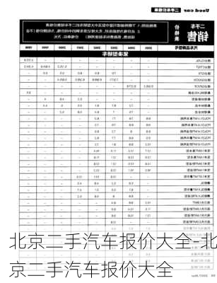 北京二手汽车报价大全-北京二手汽车报价大全