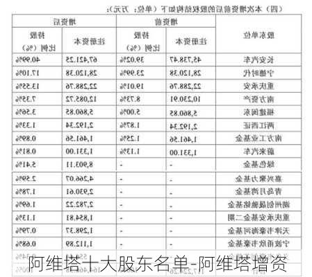 阿维塔十大股东名单-阿维塔增资