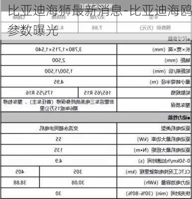 比亚迪海狮最新消息-比亚迪海鸥参数曝光