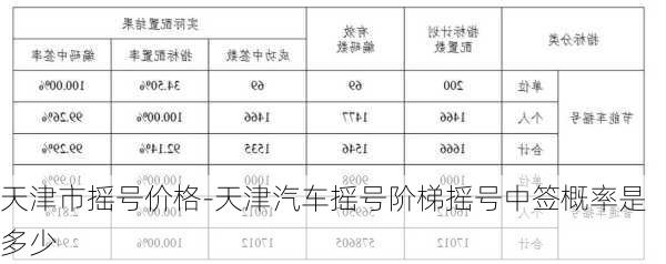 天津市摇号价格-天津汽车摇号阶梯摇号中签概率是多少