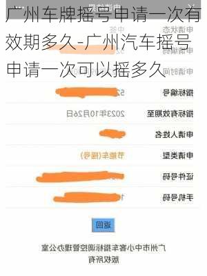 广州车牌摇号申请一次有效期多久-广州汽车摇号申请一次可以摇多久