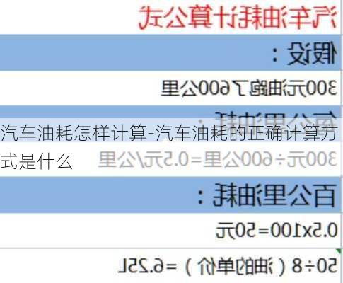 汽车油耗怎样计算-汽车油耗的正确计算方式是什么