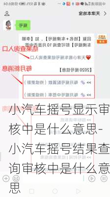 小汽车摇号显示审核中是什么意思-小汽车摇号结果查询审核中是什么意思