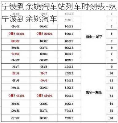 宁波到余姚汽车站列车时刻表-从宁波到余姚汽车