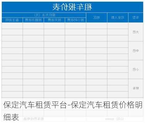 保定汽车租赁平台-保定汽车租赁价格明细表