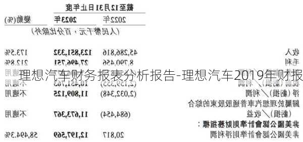 理想汽车财务报表分析报告-理想汽车2019年财报