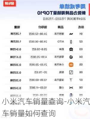 小米汽车销量查询-小米汽车销量如何查询