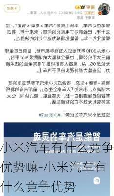 小米汽车有什么竞争优势嘛-小米汽车有什么竞争优势