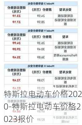 特斯拉电动车价格2020-特斯拉电动车价格2023报价