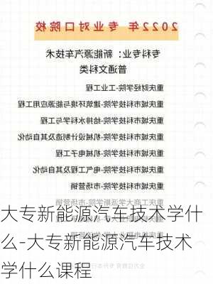 大专新能源汽车技术学什么-大专新能源汽车技术学什么课程