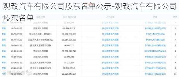 观致汽车有限公司股东名单公示-观致汽车有限公司股东名单