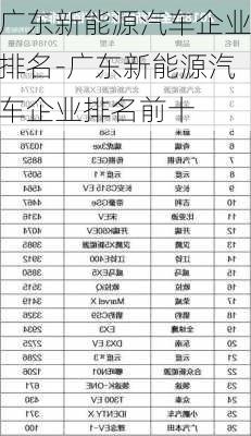 广东新能源汽车企业排名-广东新能源汽车企业排名前十