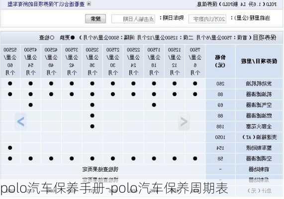 polo汽车保养手册-polo汽车保养周期表