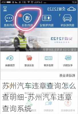 苏州汽车违章查询怎么查明细-苏州汽车违章查询系统