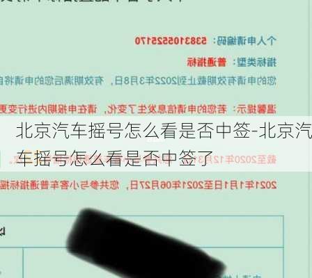 北京汽车摇号怎么看是否中签-北京汽车摇号怎么看是否中签了