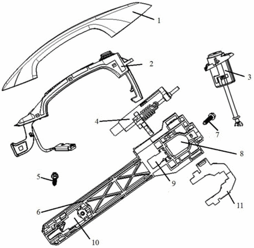 汽车门把手结构图片-汽车门把手结构