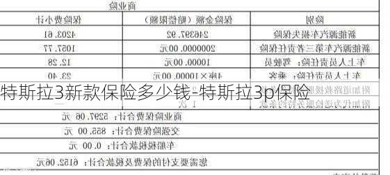 特斯拉3新款保险多少钱-特斯拉3p保险