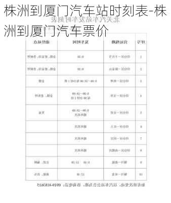 株洲到厦门汽车站时刻表-株洲到厦门汽车票价