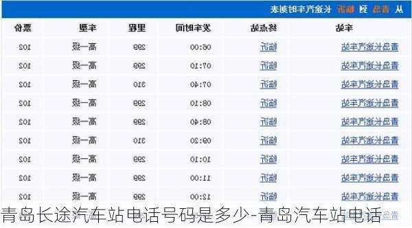 青岛长途汽车站电话号码是多少-青岛汽车站电话