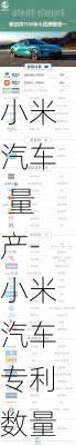 小米汽车 量产-小米汽车专利数量