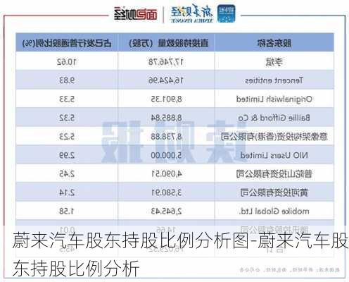 蔚来汽车股东持股比例分析图-蔚来汽车股东持股比例分析