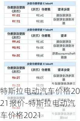 特斯拉电动汽车价格2021报价-特斯拉电动汽车价格2021