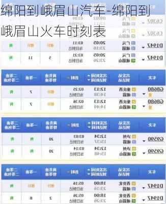 绵阳到峨眉山汽车-绵阳到峨眉山火车时刻表