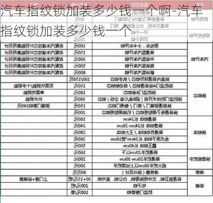 汽车指纹锁加装多少钱一个啊-汽车指纹锁加装多少钱一个