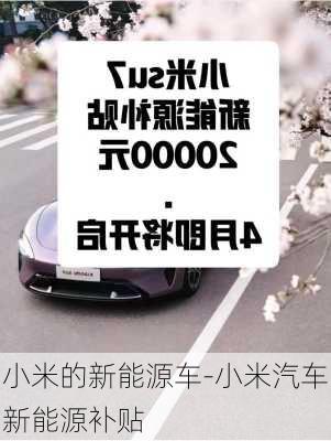 小米的新能源车-小米汽车新能源补贴