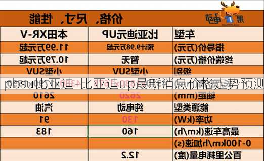 pbsu比亚迪-比亚迪up最新消息价格走势预测