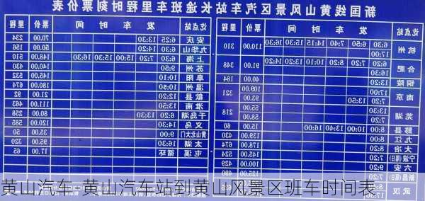 黄山汽车-黄山汽车站到黄山风景区班车时间表