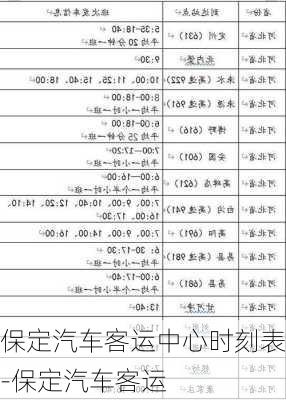 保定汽车客运中心时刻表-保定汽车客运