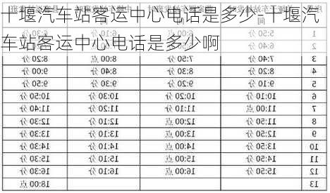 十堰汽车站客运中心电话是多少-十堰汽车站客运中心电话是多少啊