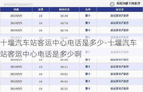 十堰汽车站客运中心电话是多少-十堰汽车站客运中心电话是多少啊