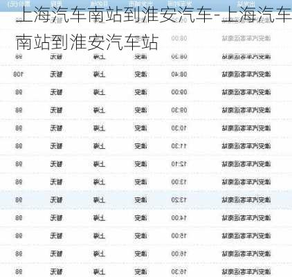 上海汽车南站到淮安汽车-上海汽车南站到淮安汽车站