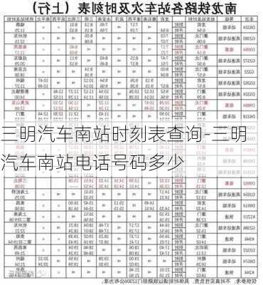 三明汽车南站时刻表查询-三明汽车南站电话号码多少