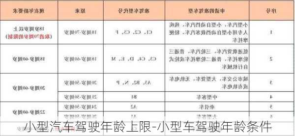 小型汽车驾驶年龄上限-小型车驾驶年龄条件