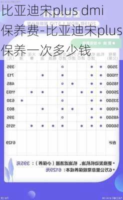 比亚迪宋plus dmi保养费-比亚迪宋plus保养一次多少钱