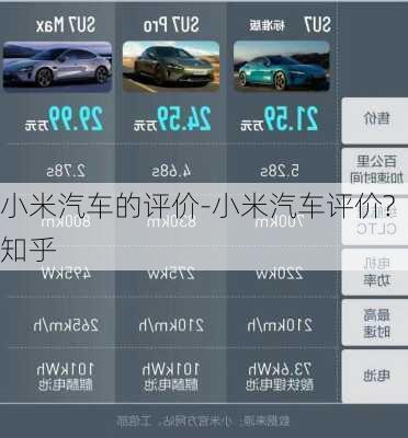 小米汽车的评价-小米汽车评价?知乎