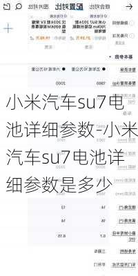 小米汽车su7电池详细参数-小米汽车su7电池详细参数是多少