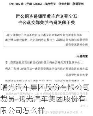 曙光汽车集团股份有限公司裁员-曙光汽车集团股份有限公司怎么样