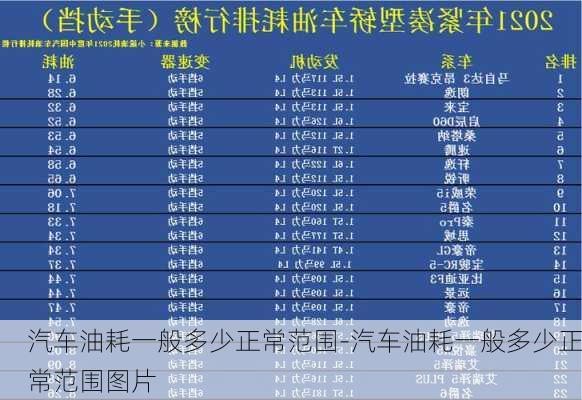 汽车油耗一般多少正常范围-汽车油耗一般多少正常范围图片