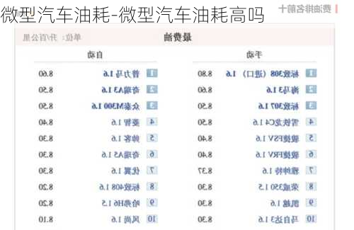 微型汽车油耗-微型汽车油耗高吗