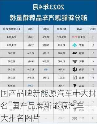 国产品牌新能源汽车十大排名-国产品牌新能源汽车十大排名图片